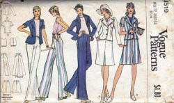 8519 VOGUE SS-LS JACKET, STRAIGHT SKIRT, PANTS, BLOUSE 1970s PATTERN 8 31.5"B